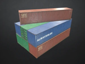 zeecontainer - laag poly 3D Model