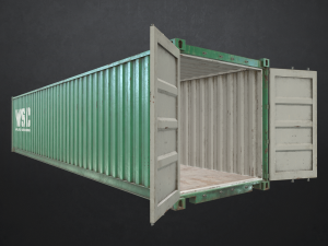 shipping container - low poly Modello 3D