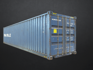 shipping container - low poly Modello 3D