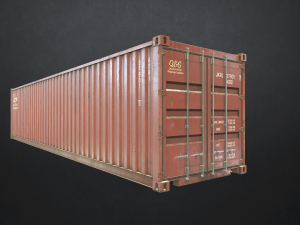 shipping container - low poly Modello 3D
