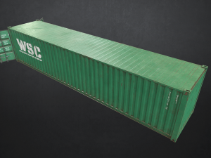 shipping container - low poly Modello 3D