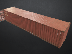 shipping container - low poly Modello 3D