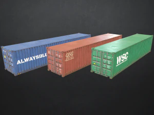 zeecontainer - laag poly 3D Model