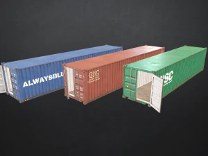 zeecontainer - laag poly 3D Model