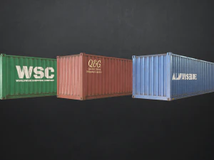 zeecontainer - laag poly 3D Model