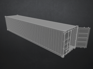 shipping container - low poly Modello 3D