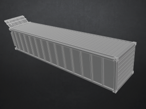 shipping container - low poly Modello 3D