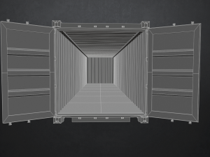 shipping container - low poly Modello 3D