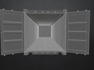 zeecontainer - laag poly 3D Model