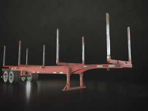 logging trailer - low poly 3D Model