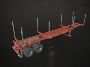logging trailer - low poly 3D Model