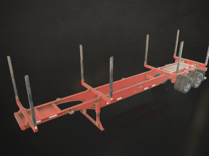 logging trailer - low poly 3D Model
