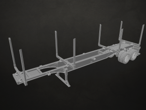 logging trailer - low poly 3D Model