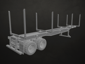 logging trailer - low poly 3D Model