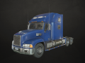 semi truck tractor - blue - low poly Modelo 3D