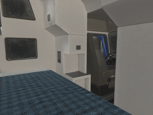 semi truck tractor - blue - low poly Modelo 3D