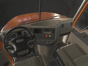 semi truck tractor - orange - low poly 3D Model
