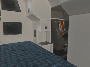 semi truck tractor - orange - low poly 3D 모델