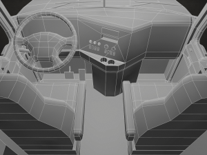 semi truck tractor - orange - low poly 3D 모델