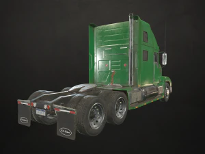 semi truck tractor - low poly 3D Model