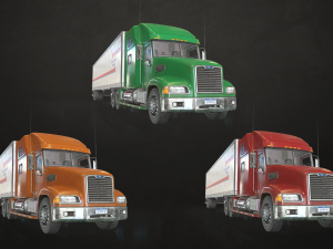 semi truck van trailer - low poly 3D Model