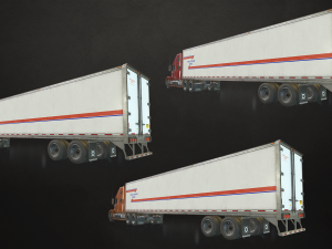 semi truck van trailer - low poly 3D Model