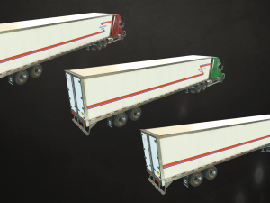 semi truck van trailer - low poly 3D Model