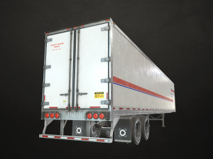 semi truck van trailer - low poly 3D Model