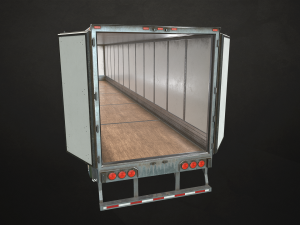 semi truck van trailer - low poly 3D Model