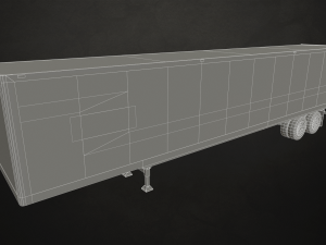 semi truck van trailer - low poly 3D Model