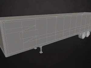 semi truck van trailer - low poly 3D Model