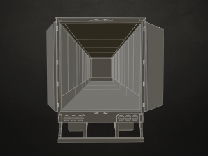 semi truck van trailer - low poly 3D Model