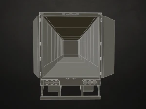 semi truck van trailer - low poly 3D Model