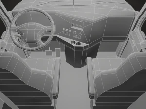 semi truck flatbed trailer - low poly 3D Model