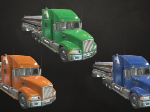 semi truck tanker - low poly 3D Модель