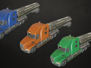 semi truck tanker - low poly 3D Модель