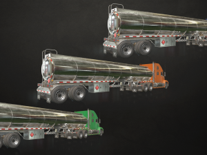 semi truck tanker - low poly 3D Модель