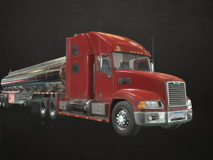 semi truck tanker - low poly 3D Модель