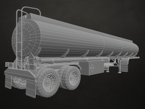semi truck tanker - low poly 3D Модель