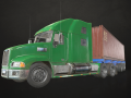 semi truck container trailer - low poly Modelo 3D