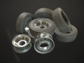 truck wheels rims and tires - low poly 3D Model