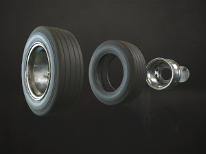 truck wheels rims and tires - low poly 3D 모델
