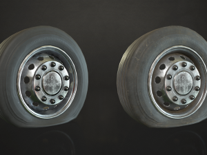 truck wheels rims and tires - low poly 3D 모델