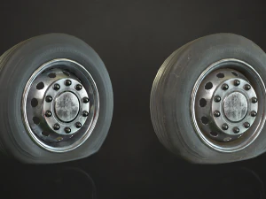 truck wheels rims and tires - low poly 3D Model