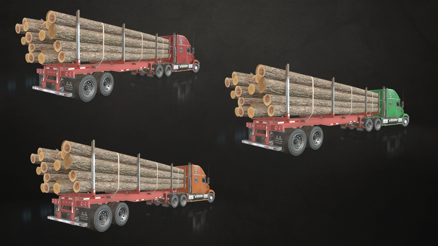 Semi Truck Log Trailer - Low Poly 3D Модель In Грузовик 3DExport