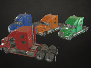 semi truck collection - low poly Modelo 3D