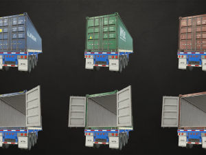 semi truck collection - low poly Modelo 3D