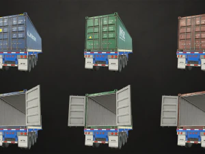 semi truck collection - low poly 3D Model