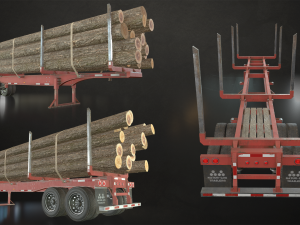 semi truck collection - low poly Modelo 3D