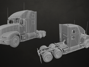 semi truck collection - low poly Modelo 3D